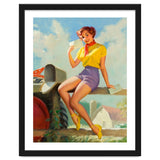 Pinup Girl On A Fence Showing A Love Letter thumbnail