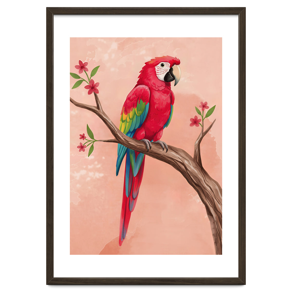 Red Macaw Parrot Bird Forest