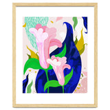 Blue Leaf | Abstract Botanical Floral Painting | Eclectic Pop of Color Nature | Jungle Plants thumbnail