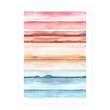 Watercolour Abstract Stripes Red Blue (Print Only) thumbnail