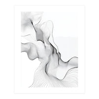 Abstract Black And White Flowing Lines (Print Only)