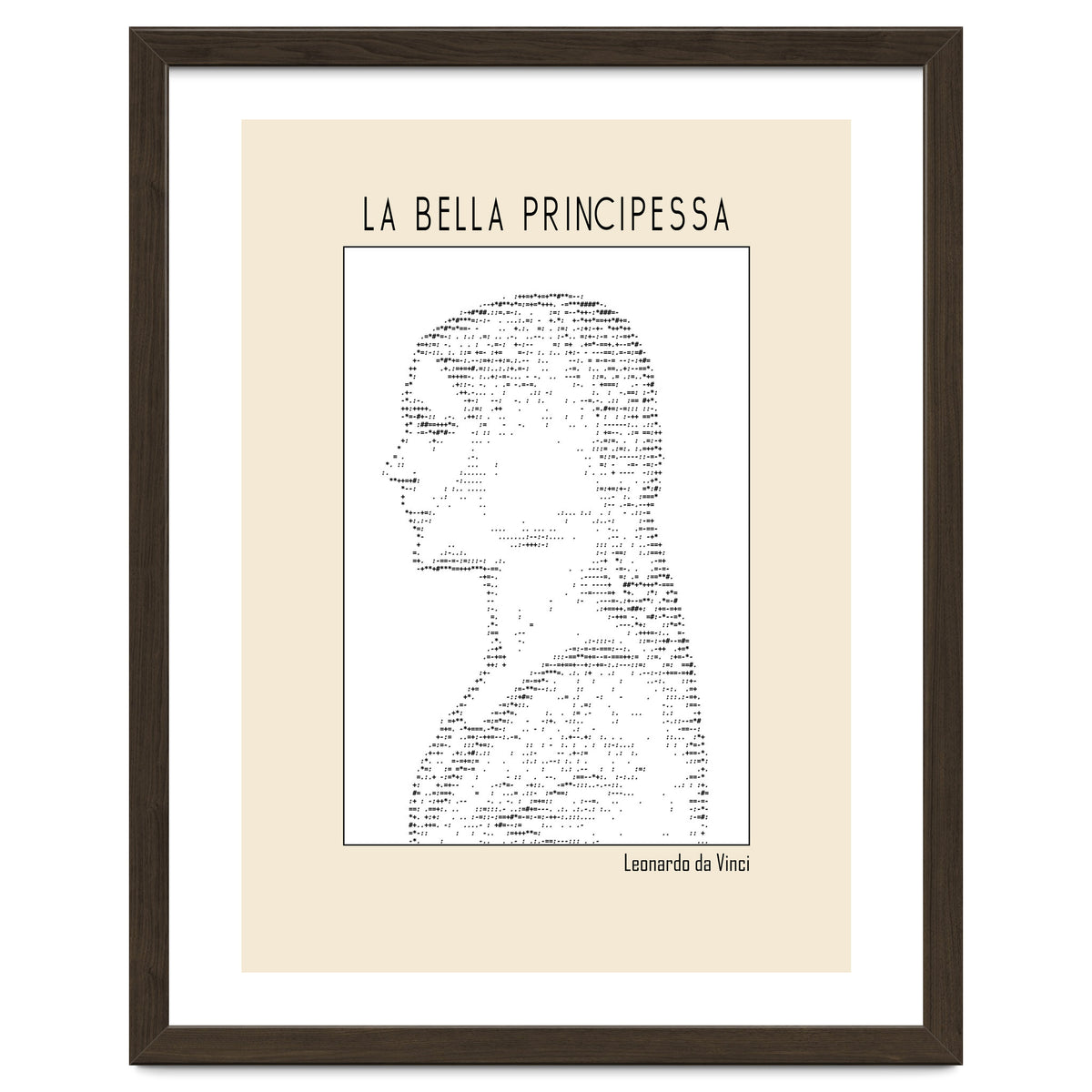La Bella Principessa – Leonardo Da Vinci Ascii Art