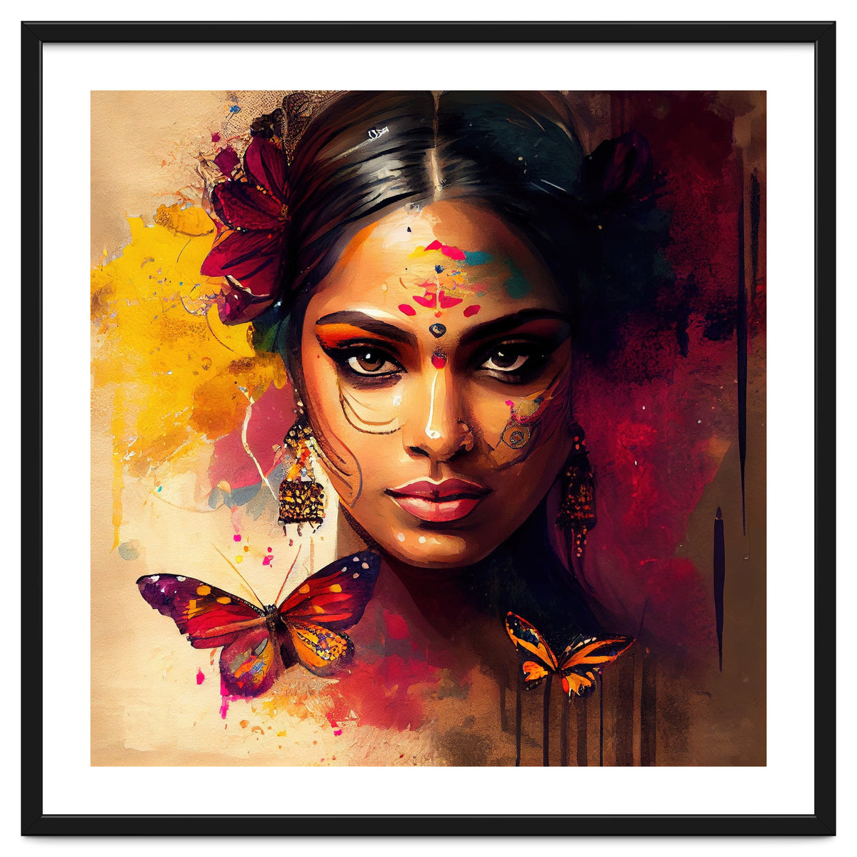 Golden Butterfly Hindu Portrait