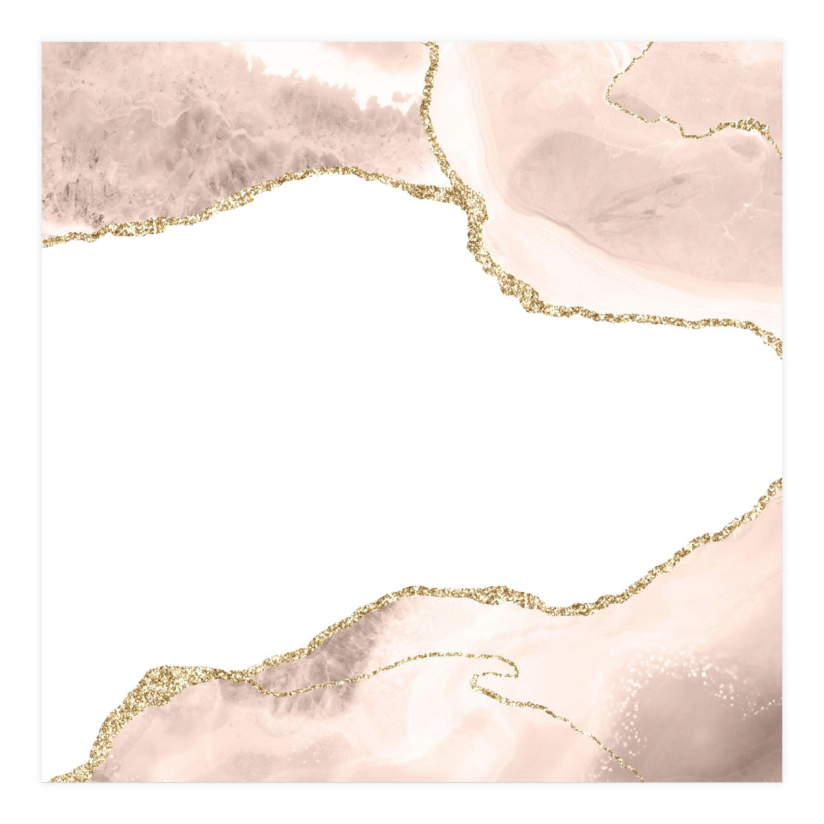 Ivory & Gold Agate Texture 09  (Print Only)