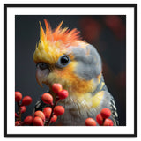 Close Up Of A Cockatiel Parrot With Orange Crest thumbnail
