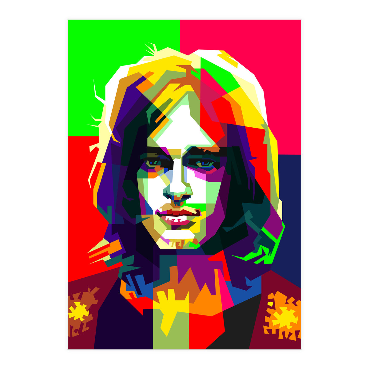 David Gilmour Pink Floyd Classic Rock Art WPAP (Print Only)