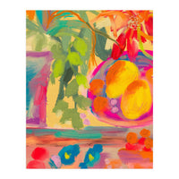 Colorful abstract summer lemons floral still life  (Print Only)