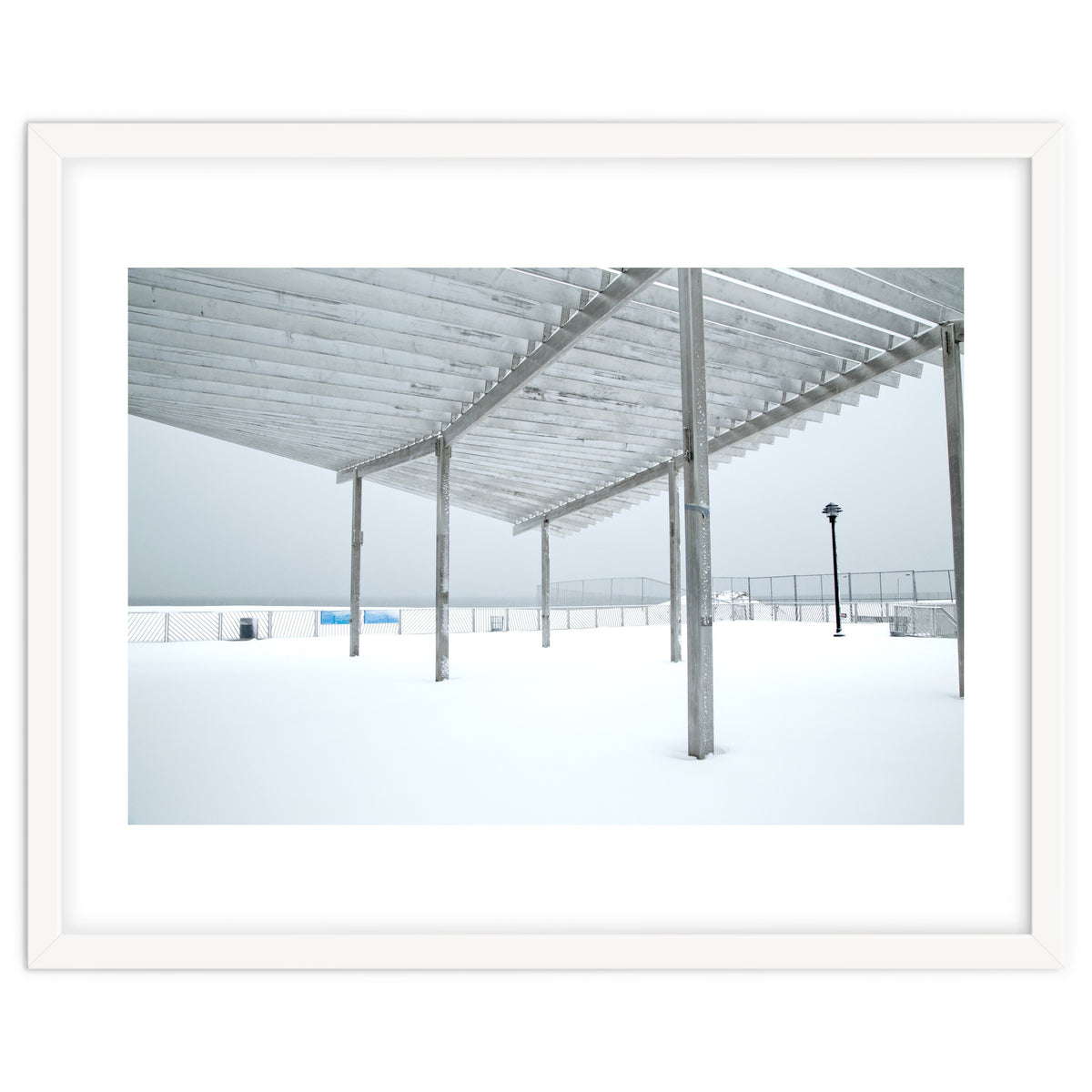 Sunshade site in the winter beach