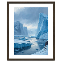 Majestic Arctic Icebergs and Glacial Valley