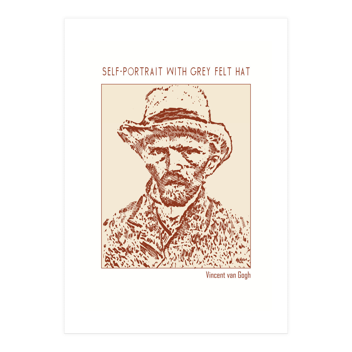Self Portrait With Grey Felt Hat – Vincent Van Gogh (Print Only)