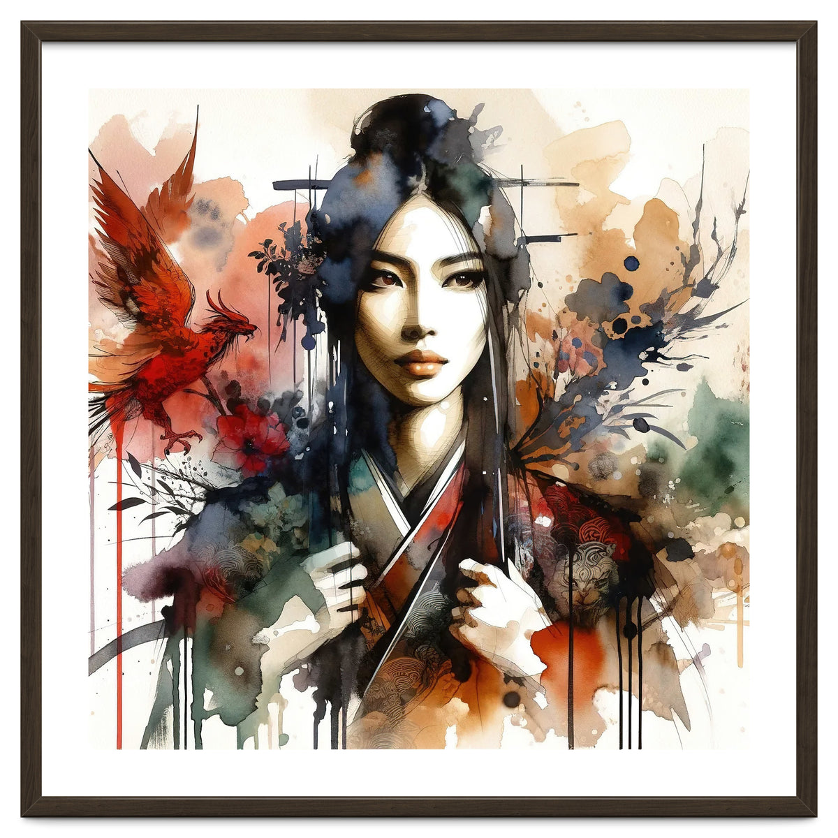 Phoenix Spirit Asian Warrior Portrait