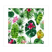 The Tropic, Banana Leaves Tropical Jungle Botanical, Palm Plants Monstera Nature, Bohemian Plants Floral (Print Only)