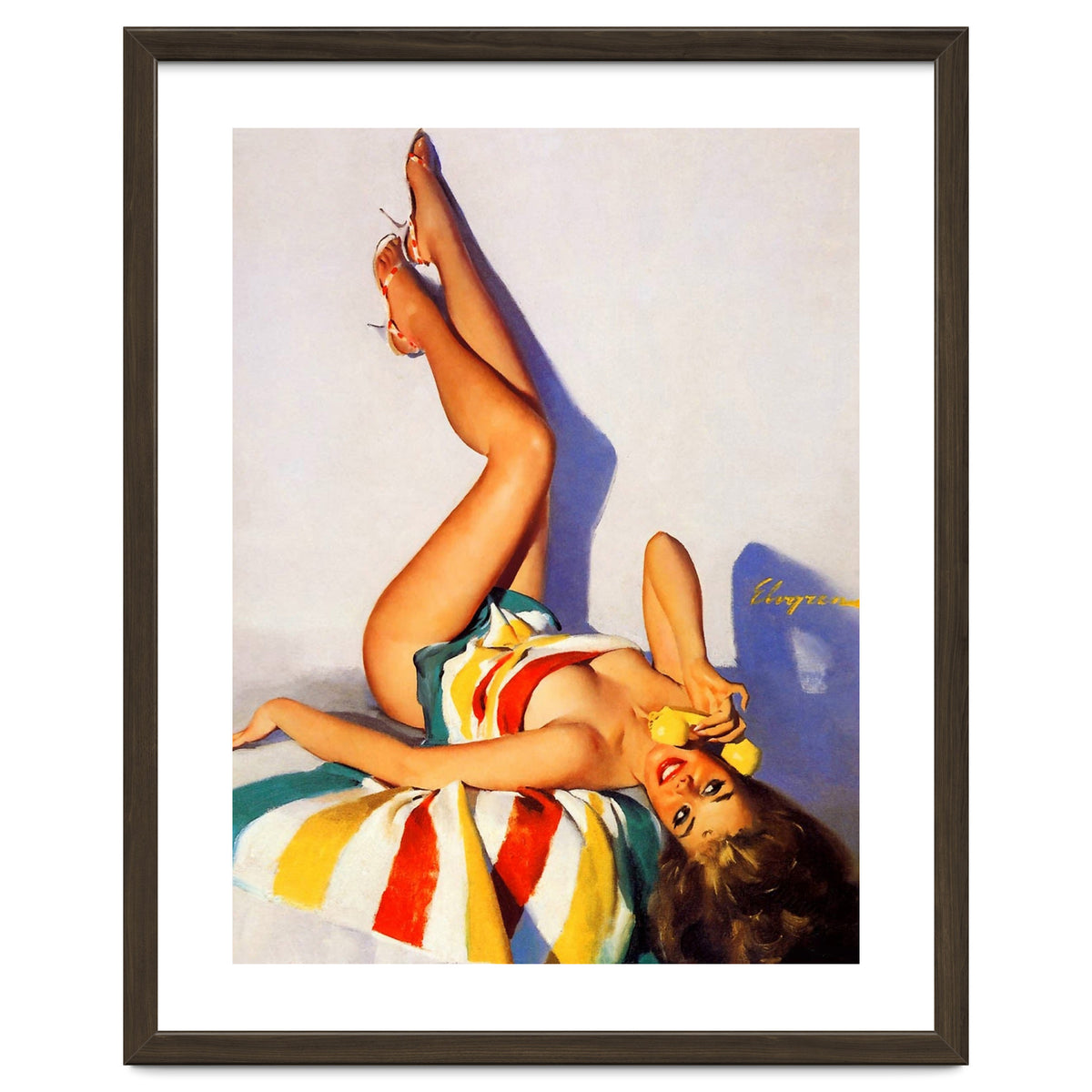 Sexy Pinup Girl Talking On The Vintage Phone