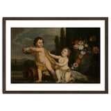 German Master (18th Century) – Two Putti with Garlands of Flowers thumbnail