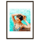 Simulacrum | Modern Bohemian Woman Swim | Summer Swimming Pool Fashion Watercolor Painting thumbnail