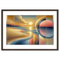 Sundown Serenity Scene In Art Deco