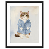Sir James fluffy Tom cat in his blue pajamas oils thumbnail