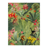 Monkeys In Tropical Jungle Paradise (Print Only)