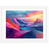 Vibrant Abstract Mountain Landscape at Sunset thumbnail