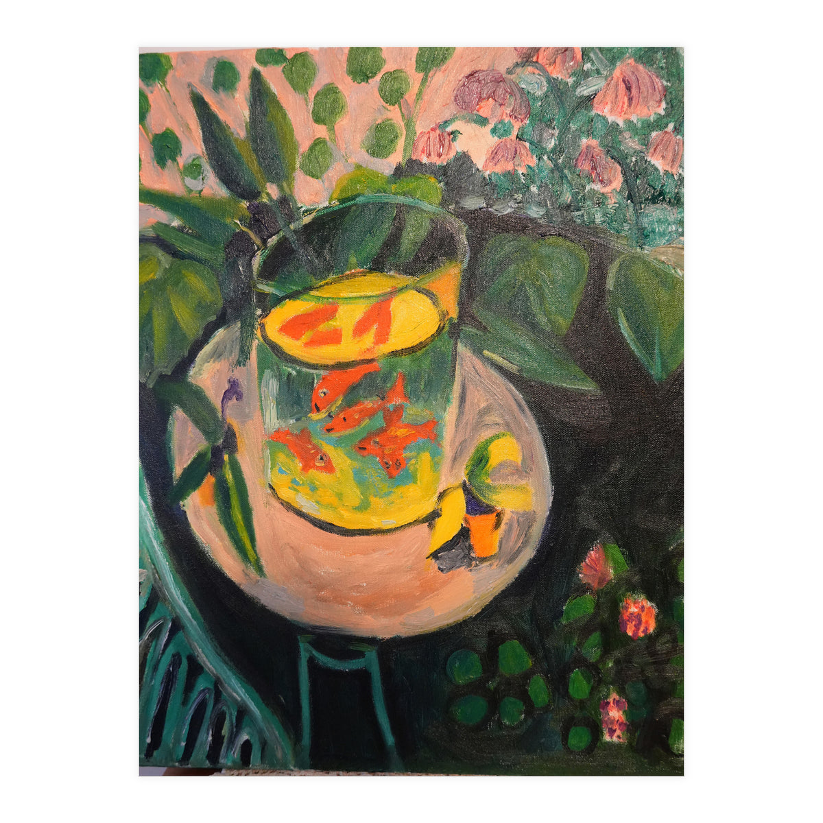 Still Life Fishes Oil Painting (Print Only)