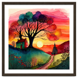 Watercolor Folk Art Sunset thumbnail