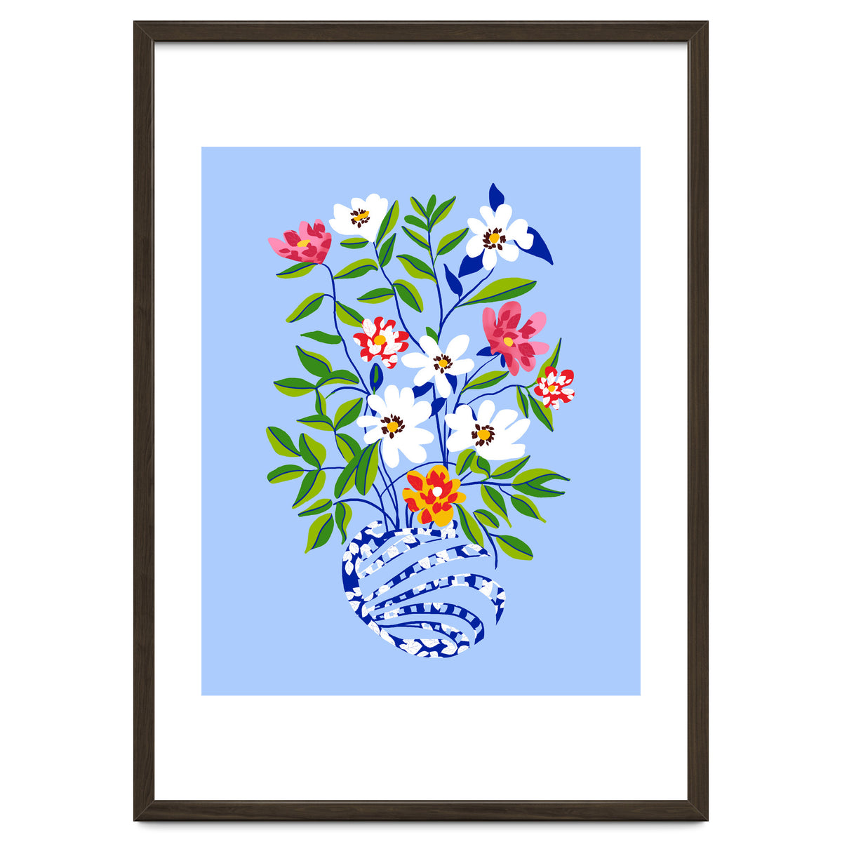 The Floopy Planter, Abstract Flower Pot Illustration, Pop Bohemian Eclectic Botanical, Flower Colorful Blossom