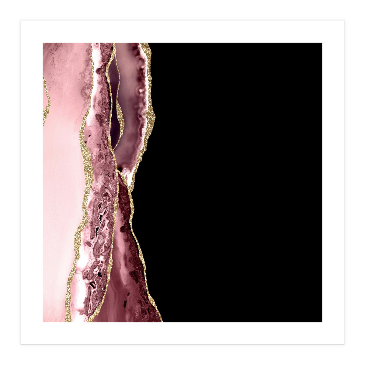 Blush & Gold Agate Texture 04  (Print Only)