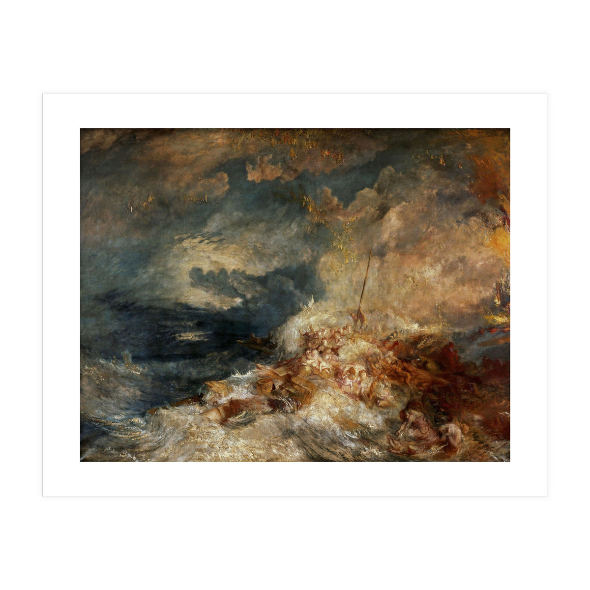 Joseph Mallord William Turner / 'Fire at Sea', c. 1835, Oil on canvas, 171 x 220 cm. (Print Only)