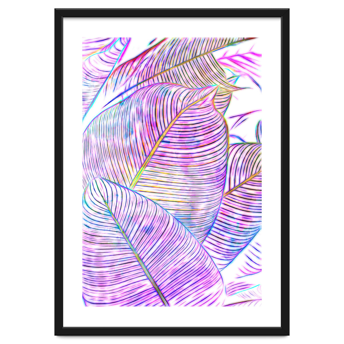 Pink Banana Leaves | Tropical Botanical Jungle | Ultraviolet Purple Nature Plants | Eclectic Forest