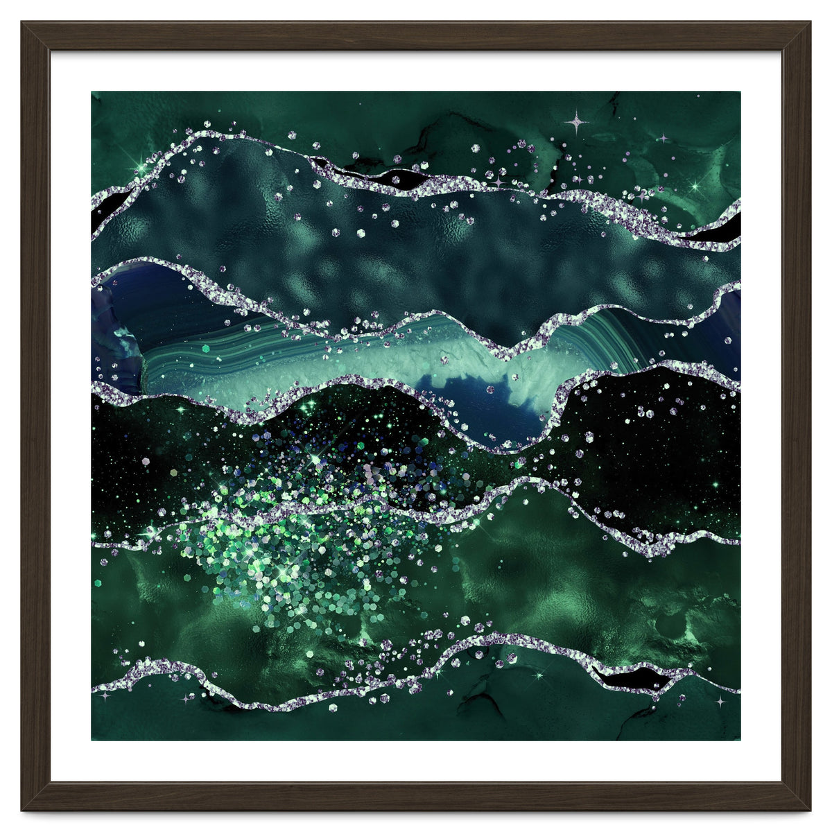 Emerald Glitter Agate Texture 05