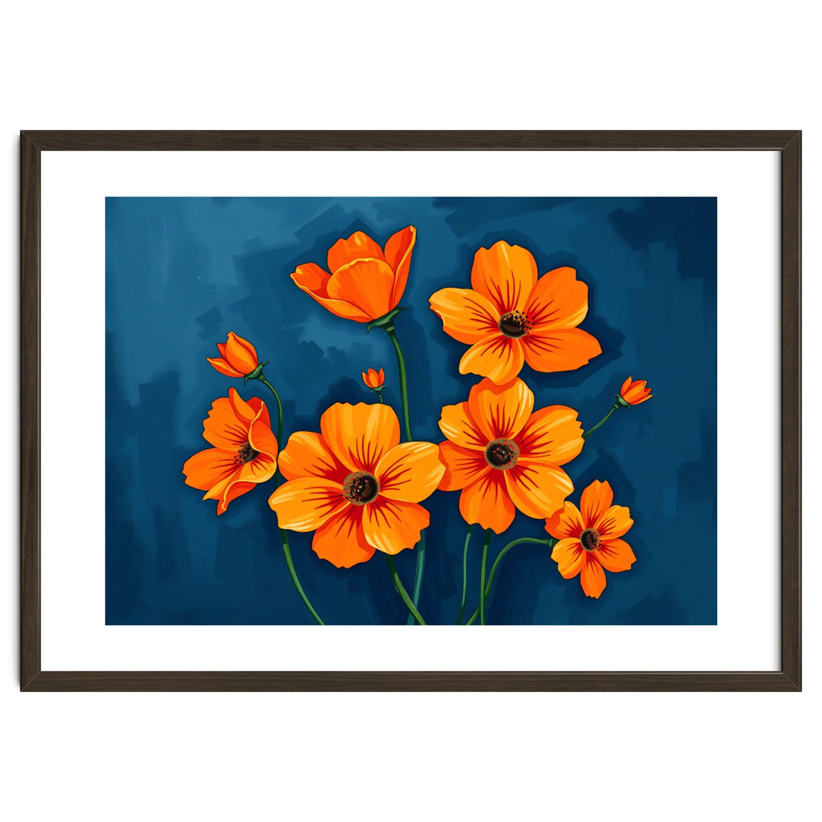 Orange Blue Flower
