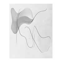 Abstract Black And White Flowing Lines And Shapes (Print Only)