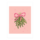 Mistletoe And Pink Bow (Print Only) thumbnail
