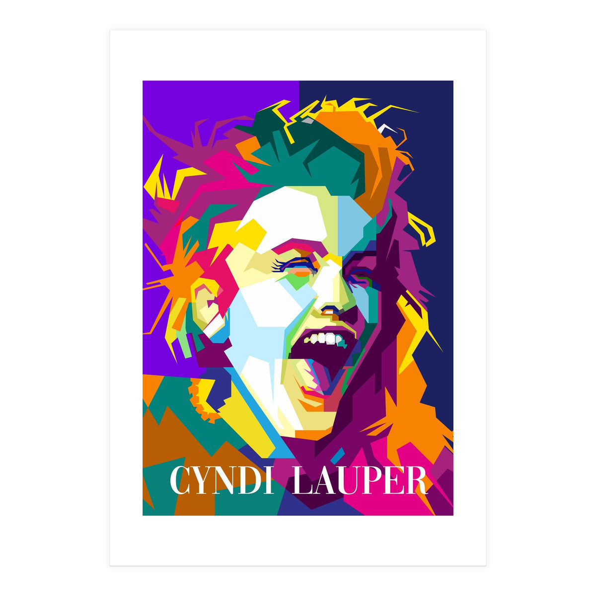 Cindy Lauper 80s Retro Singer Art WPAP (Print Only)
