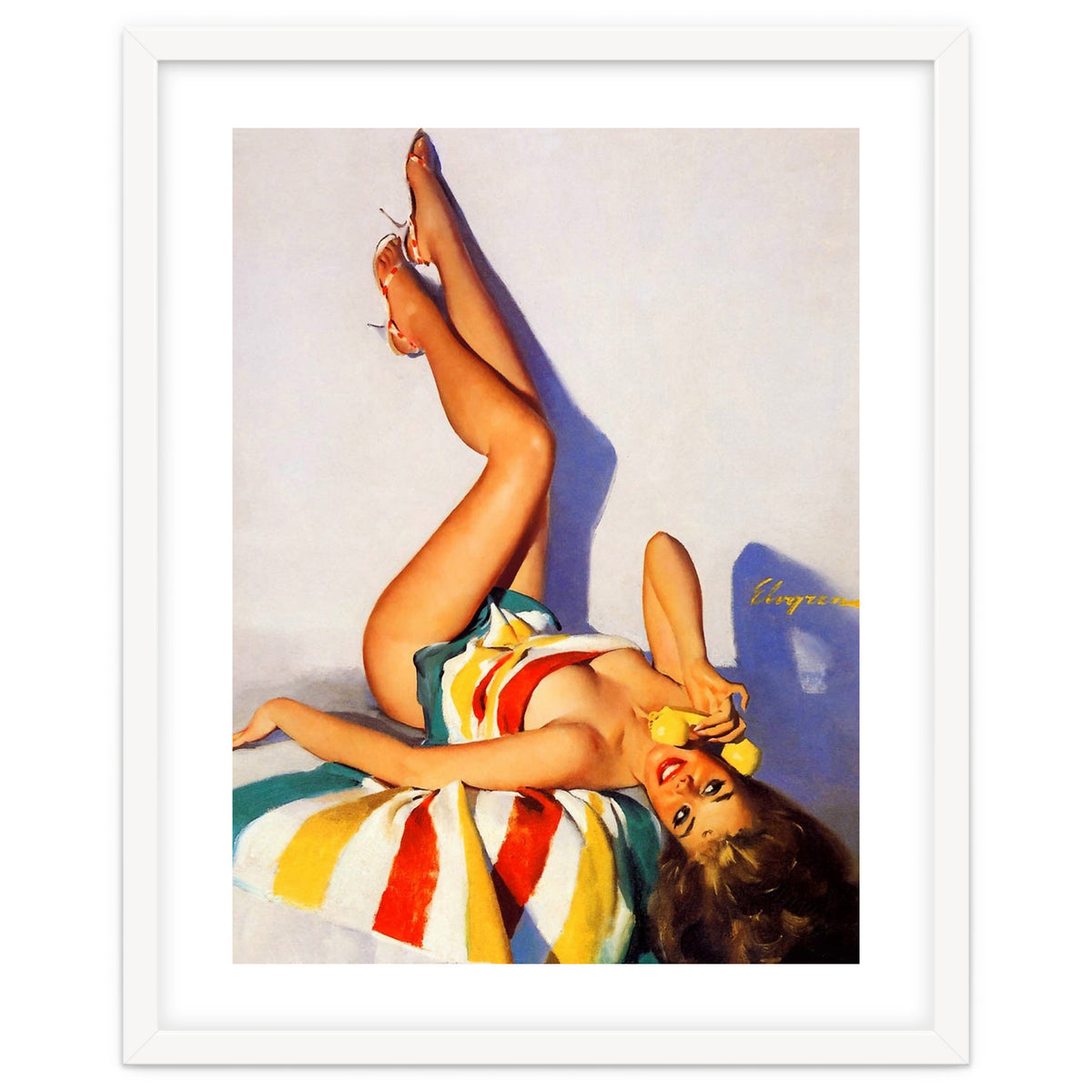 Sexy Pinup Girl Talking On The Vintage Phone