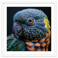 Close Up Portrait Of A Colorful Parrot's Face
