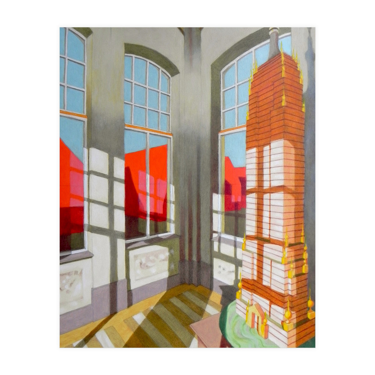 Abandoned room with the Empire State Building (Print Only)