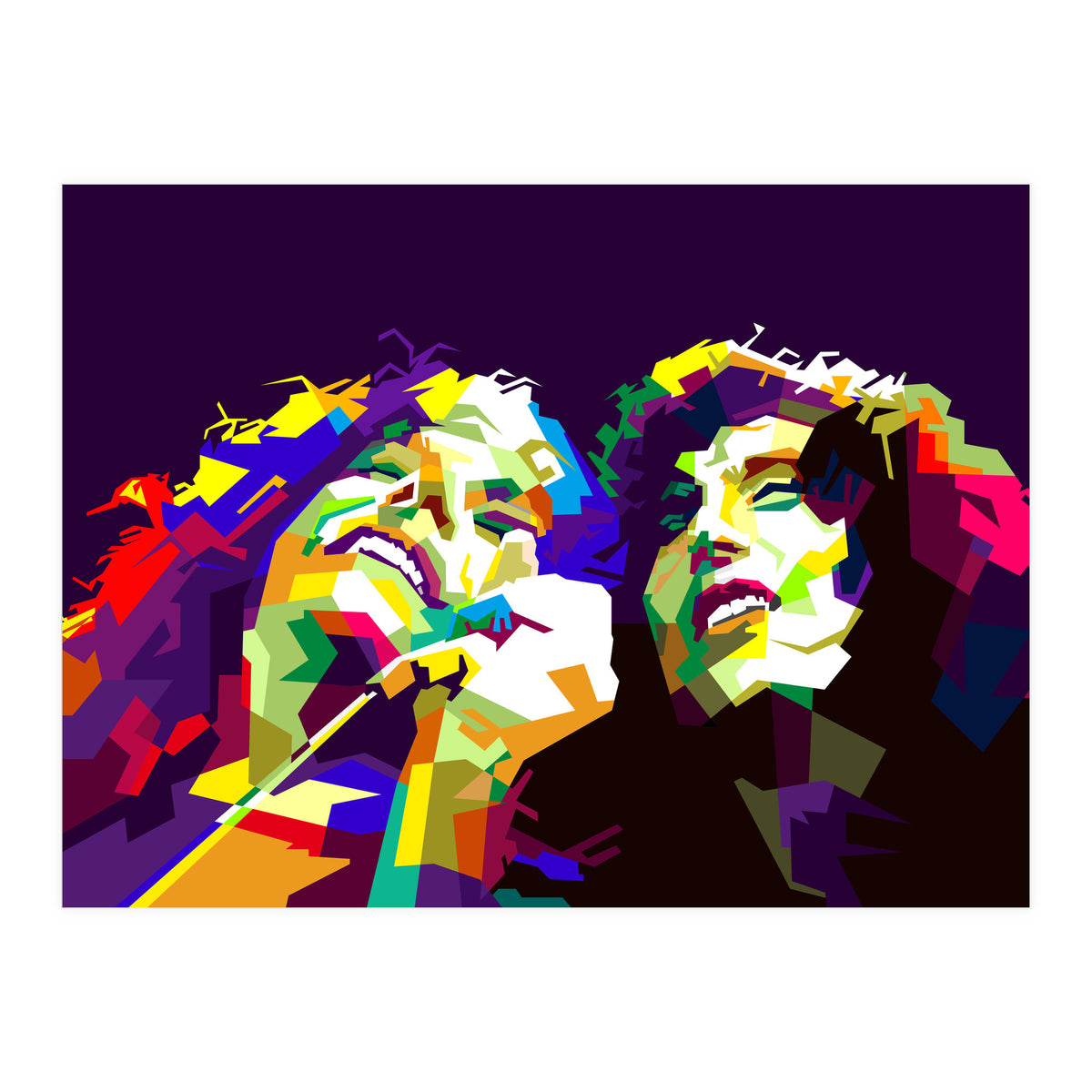 Robert Plant And Jimmy Page Pop Art WPAP (Print Only)