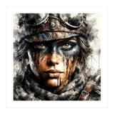 Warrior Woman With Aviator Goggles (Print Only) thumbnail