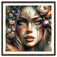 Floral Forest Druid Woman Portrait
