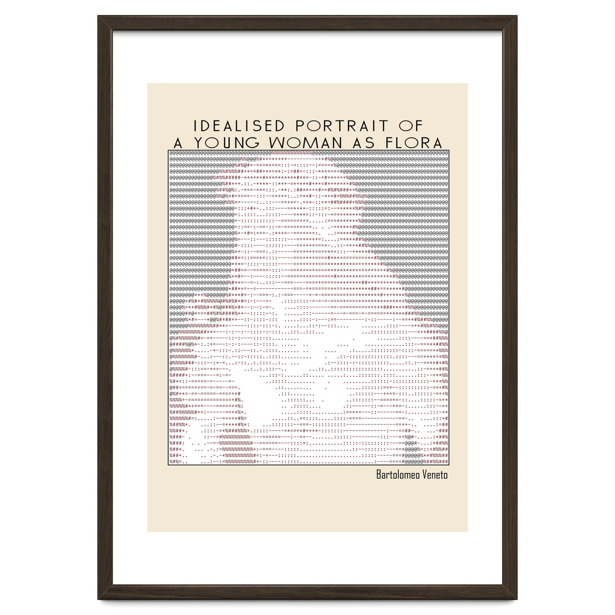 Idealised Portrait of a Young Woman as Flora – Bartolomeo Veneto (ascii art)