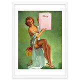 Pinup Girl Posing With Her Big Diary Book thumbnail