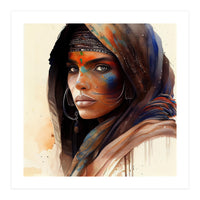 Watercolor Tuareg Woman #9 (Print Only)