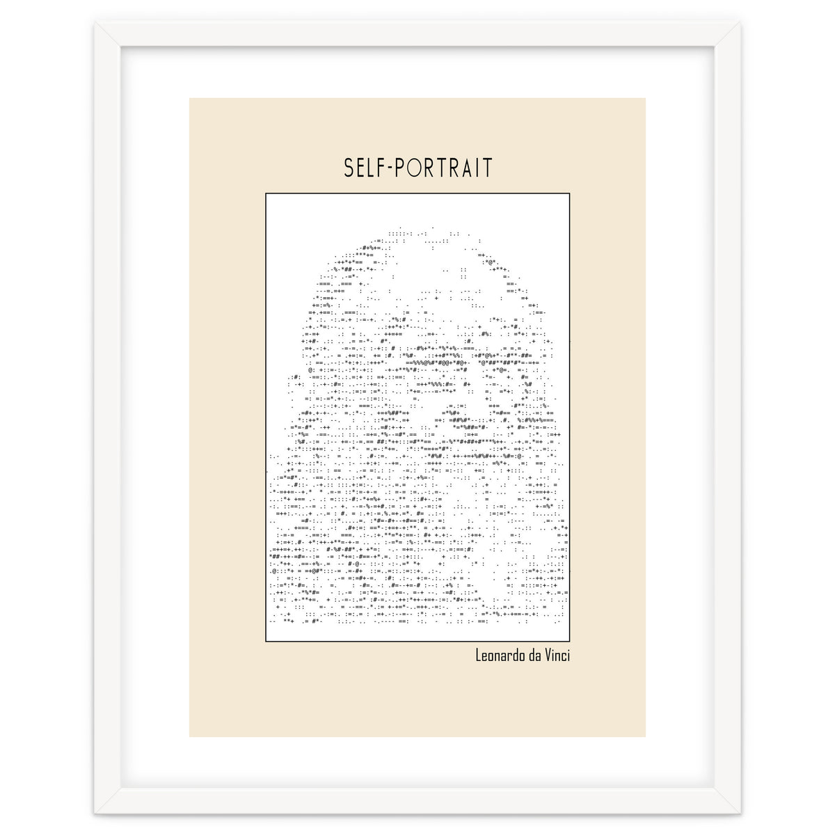 Self Portrait – Leonardo Da Vinci (ascii Art)
