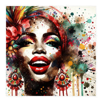 Brazilian Carnival Watercolor Portrait (Print Only)