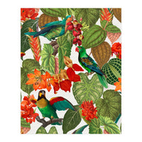 Tropical Parrots In Flower Jungle  (Print Only)