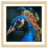 Peacock Bird Portrait Detailed Feathers Vibrant Colors thumbnail