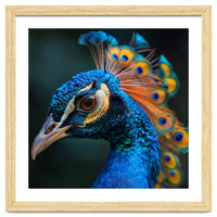 Peacock Bird Portrait Detailed Feathers Vibrant Colors