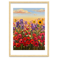 Vibrant Wildflower Field Oil Painting