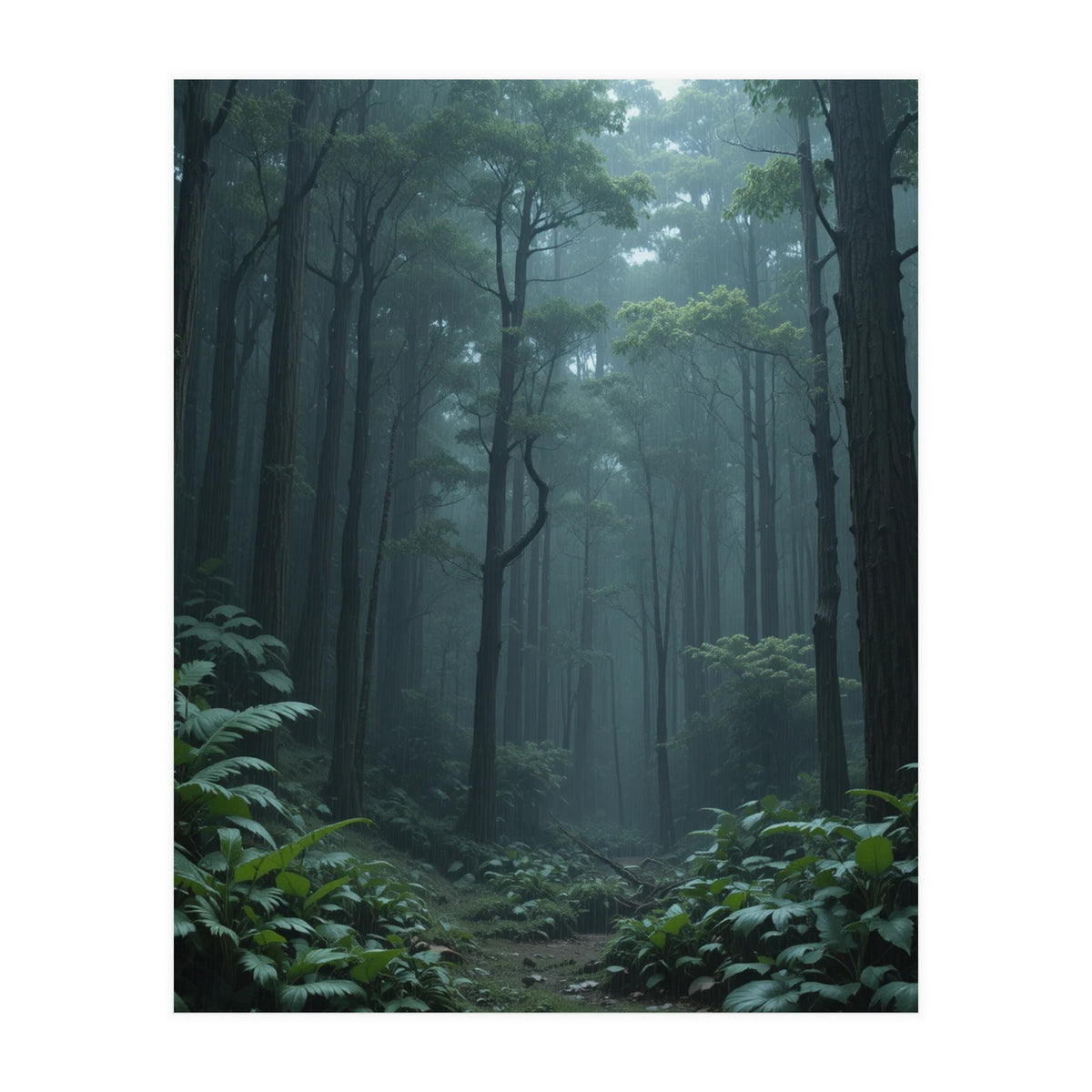 Ethereal Misty Forest in the Rain (Print Only)